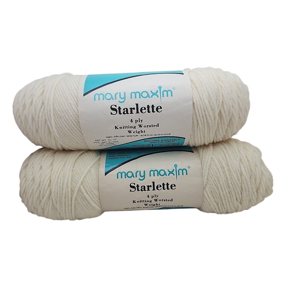 2 Skein of Mary Maxim Starlette Yarn - Teinte 3.5oz 4ply Worsted 100% Acrylic